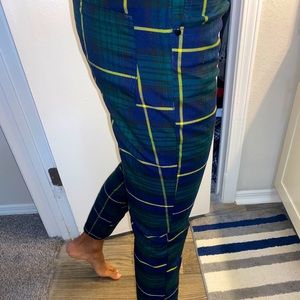 Plaid Skinny Fit Cropped Pants